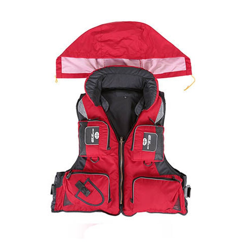 Fly Fishing Jacket Life Vest Big Buoyancy Swimming Life Jacket Outdoor Sport Survival Swim Suit Clothing Fishing Tackle: Red / L