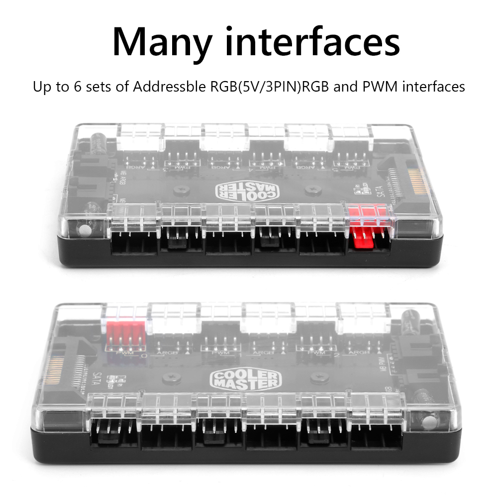 1 to 6 multi-vejs splitter pwm argb fan hub 4 pin pwm 3 pin adresserbar rgb adapter til stationær pc pwm argb adresserbar blæser strøm