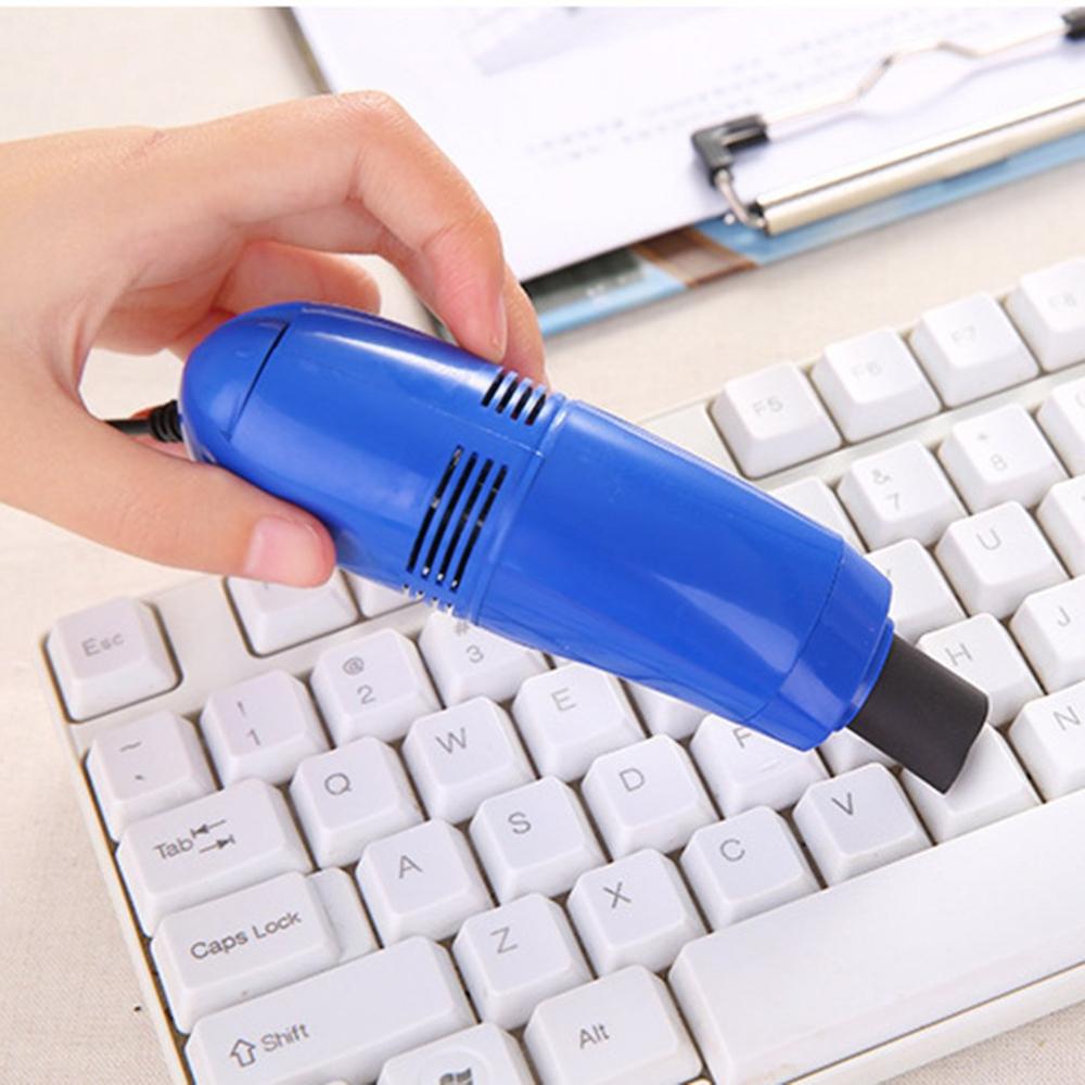 Mini ordenador Aspiradora USB teclado limpiador PC ordenador portátil Kit de limpieza de polvo aspiradora ordenador Herramientas de limpieza: Blue