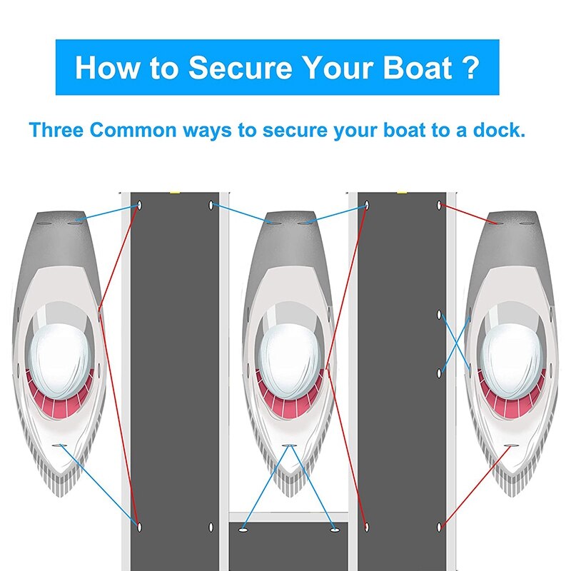 4Ft Boat Bungee Dock Line With Hook Mooring Rope Boat Accessories For Boats Pontoon Kayak