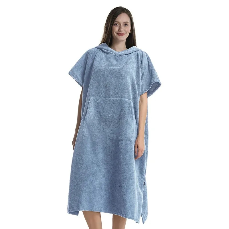 Surfen-Poncho, Handtuch-Poncho, schnell trocknendes Handtuch, Kapuzenpullover, Mikrofaser, Strandmantel, Wickelponcho, Badetuch, Strandponcho für Erwachsene