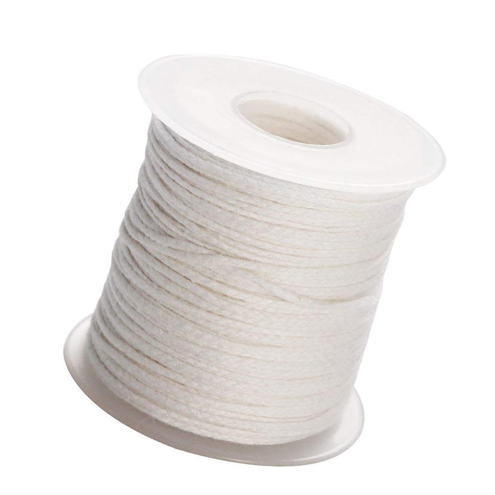 61M/200ft White Candle Wick Cotton Candle Woven Wick Wax Core Spool DIY Handmade Candle Making Material Oil Lamps Wick: Default Title