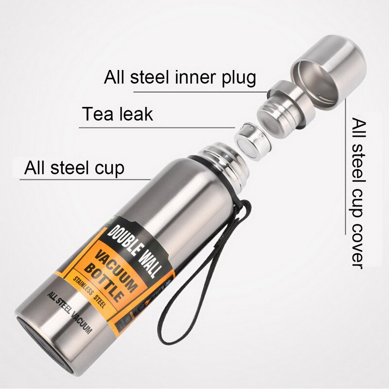 Gobelet isolé portatif de fiole de vide d'acier inoxydable de grande capacité avec la bouteille thermique de corde 500/700/1000/1500ml