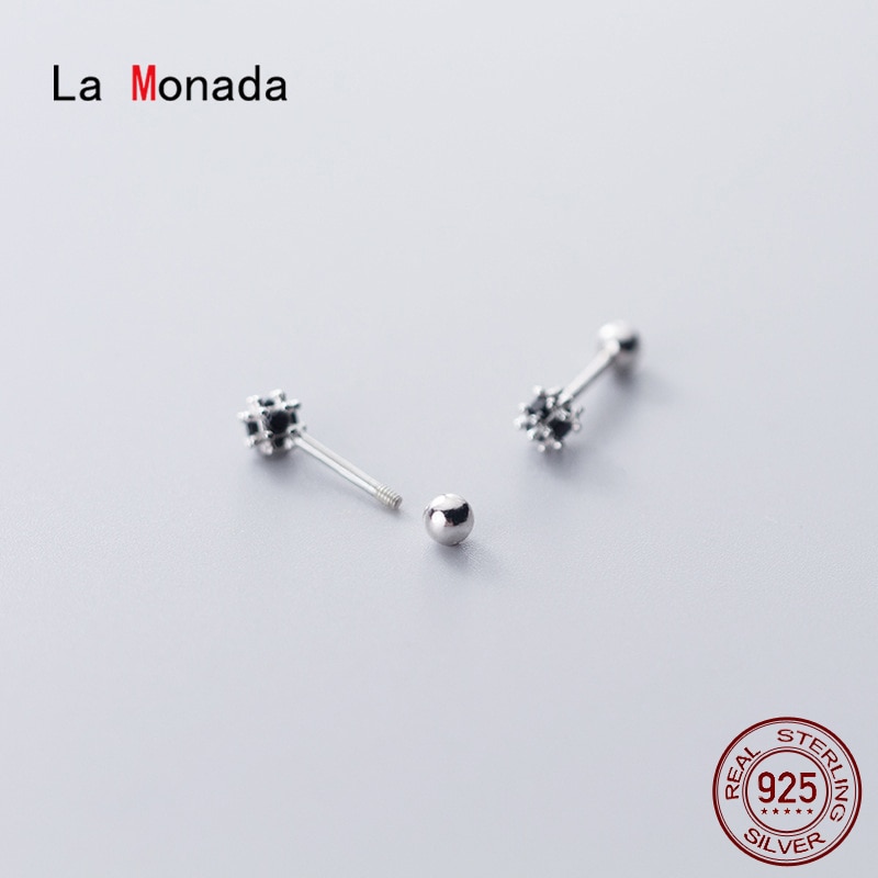 La Monada Orecchini Con Perno Per Le Donne In Argento 925 minimalista Sfera Belle Donne Dei Monili Degli Orecchini Orecchini Con Perno In argento Sterling 925