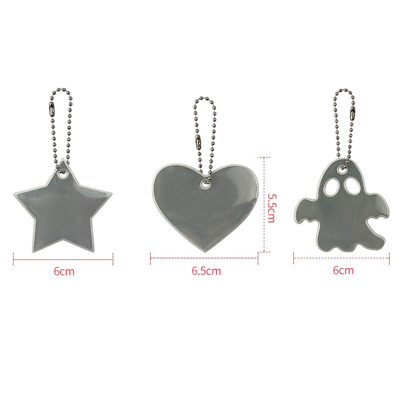 Luminous Glowing Pendant Reflective Keychain Glow In The Dark Star Ghost Backpack Ideal marker for tent zipper pulls and jackets