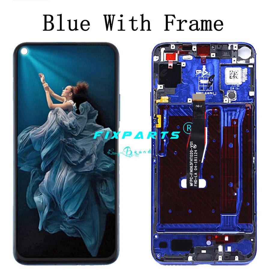 Originele Display Voor Huawei Nova 5T Lcd Touch Screen Digitizer Met Frame Voor 6.26 "Huawei Nova5T Lcd YAL-L21 Display: Blue With Frame