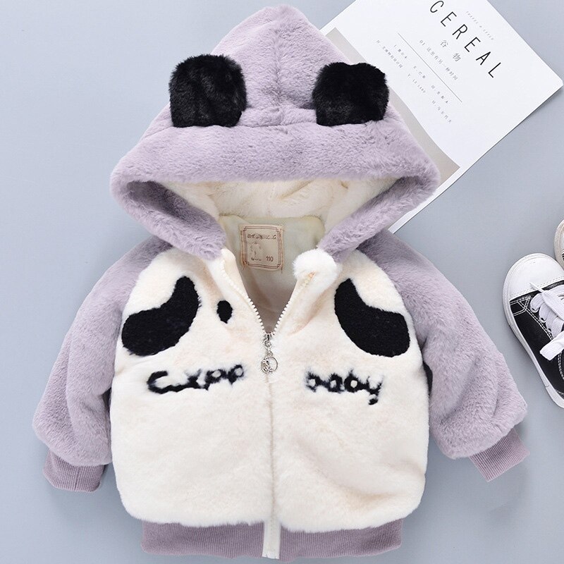 Warme Winter Mädchen Jungen Verdicken Parkas Samt Mantel Kinder Kinder Baby Kleinkinder Faux Pelz Cartoon Mit Kapuze Mäntel Jacken Outwear WT898