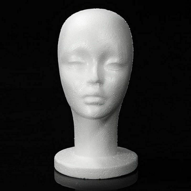 Female Styrofoam Foam Mannequin Manikin Head Model Hat Glasses Display Foam Mannequin Head Model Hat Wig Display Stand Rack