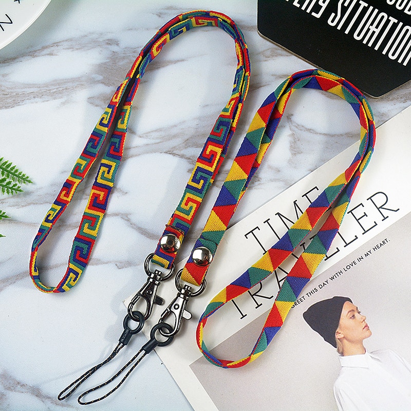 Colorful lanyard for mobile phone elastic rope Lanyard-Keys Tie Strap Phone Case Usb Badge Holder Id Card Gym-Mobile