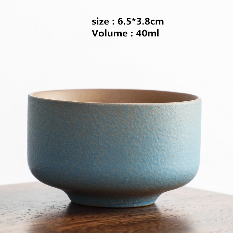 Bol à thé japonais en céramique en céramique, poterie grossière tasse à thé en céramique Vintage Kung Fu service à thé ustensiles à boire bols Pu'er faits à la main: D