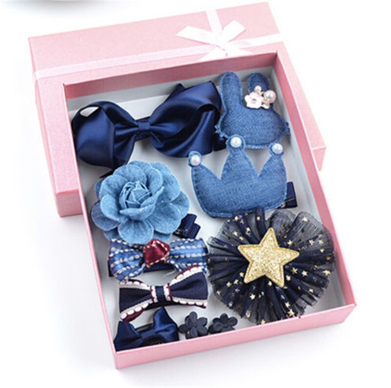Focusnorm 10 Pieces/Set Toddler Baby Girl Hair Accessories Bowknot Animal Lace Tiaras Hair Hip Headwear For Girl