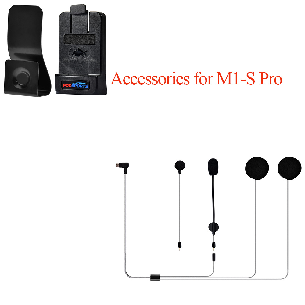 Fodsports Motorcycle Helmet Headset Intercom with Microphone Clip for M1-S Pro Bluetooth Earpiece Earphone Accessories