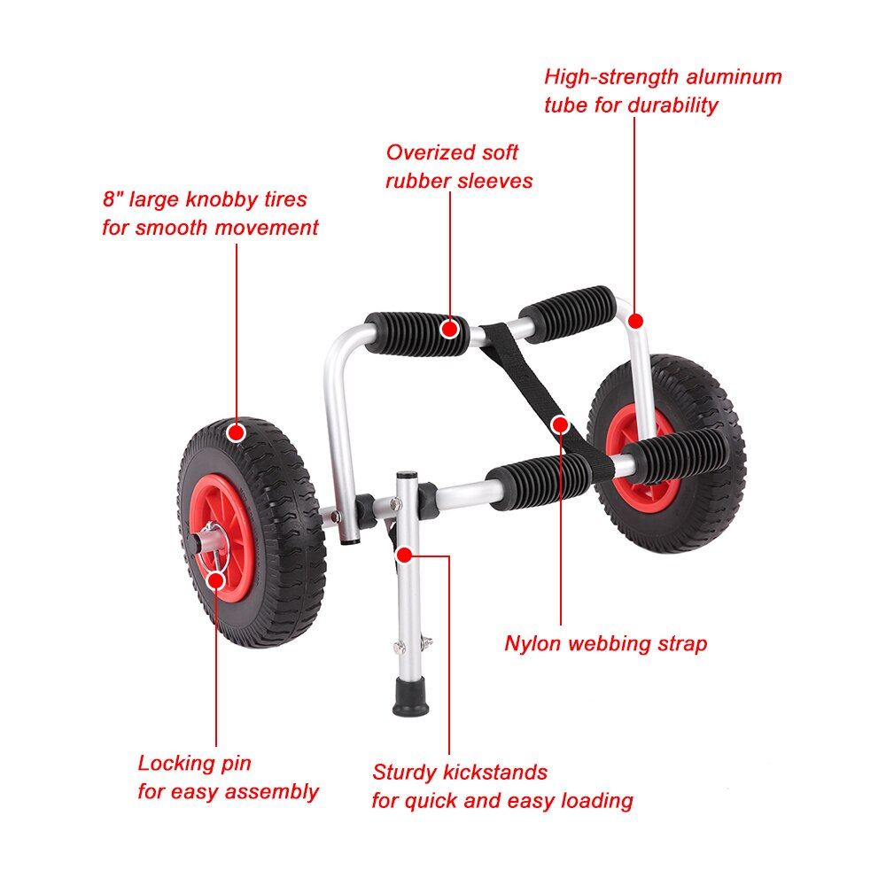 Portable Lightweight Folding Boat Kayak Carrier stably support Canoe Trolley Transport Trailer Cart Removable Wheels water sport