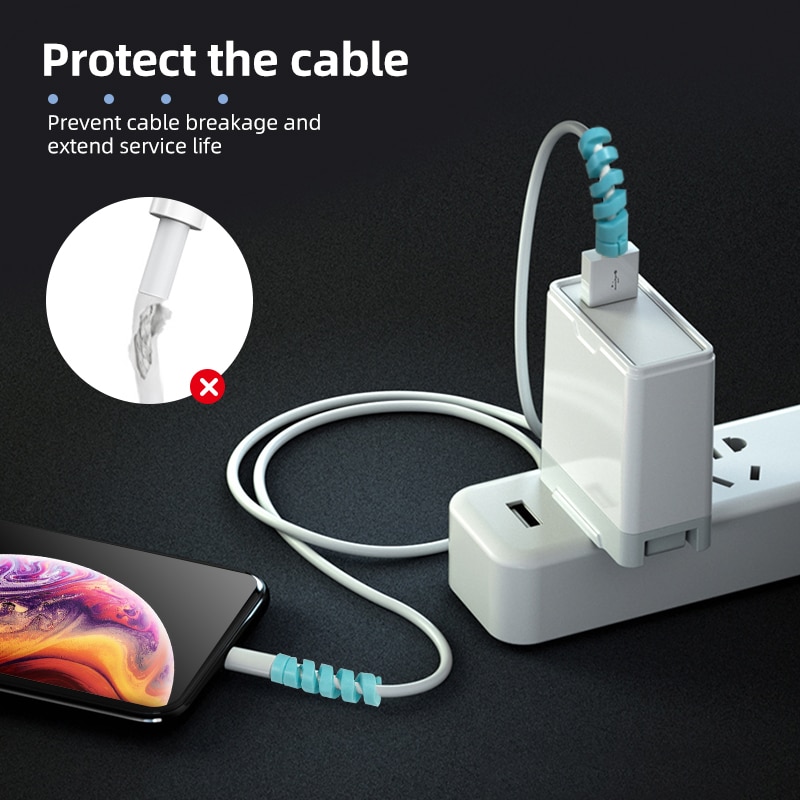 8/4/2 st kabelskydd kabel upprullare för mobiltelefon kabel för hörlurar android kabel med paket anti-brott data linje rep