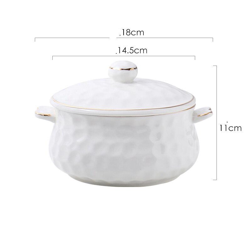 Kreatywne gospodarstwo domowe natychmiastowa miska z pokrywką na makaron styl skandynawski sałatka ceramiczna zupa owocowa wazy przeciw poparzeniom ryż spożywyczy garnek: biały