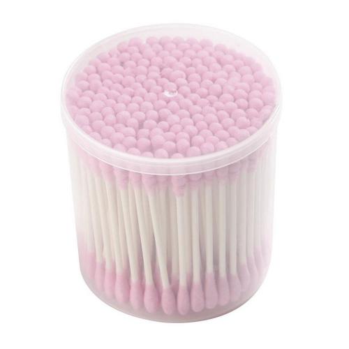 200Stck Scharf Runde Spirale Kopf Baumwolle Tupfer Ohr wählt Kosmetik Reinigung Stöcke Baby Baumwolle Tupfer Holz Stöcke Weiche Gesundheit schönheit: Rosa 1