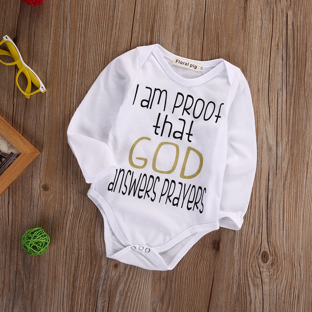 0-24M Newborn Baby Boys Girls Long Sleeve O-Neck Letter Bodysuits Playsuit Outfit Summer Sunsuit Baby Clothes