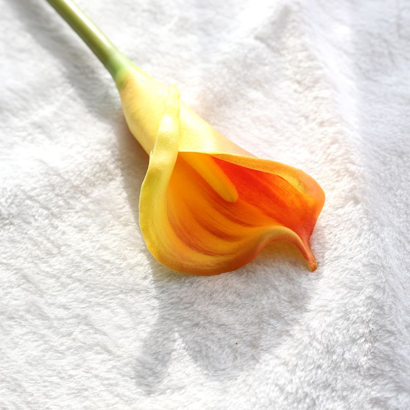 Store 65-95cm high real touch calla pu kunstig blomsterdekoration blomst bryllup valentinsdag: Orange 65cm
