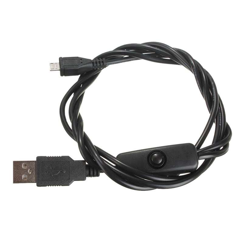 -Micro-Usb Oplader Opladen Power Kabel Met Aan/Uit Schakelaar Voor Raspberry Pi Samsung Black
