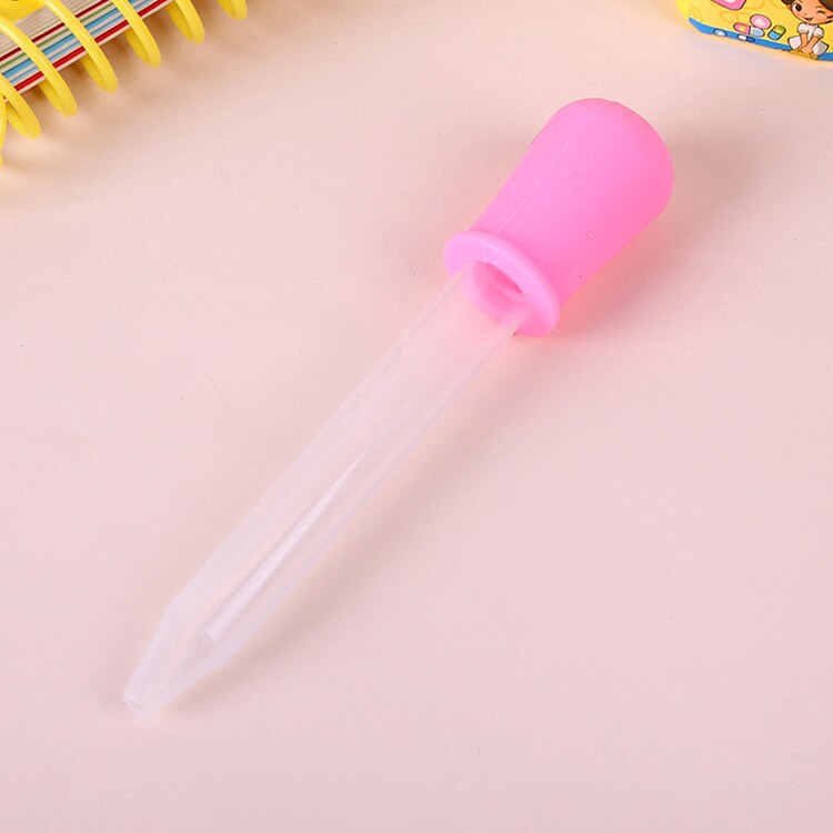 Babymatning medicin dropper verktyg 5ml silikon pipett mat dropper plast graderad pipett dropper för laboratorietillbehör: Röd