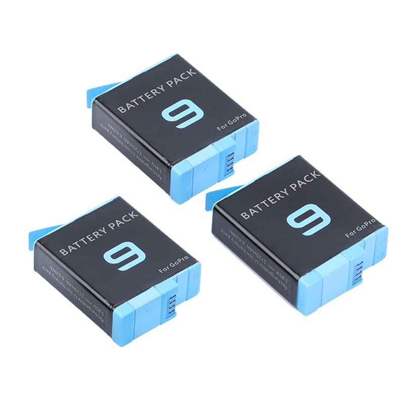 For gopro hero 9 svart tokanals batterilader lcd-skjerm type c ladekabel for gopro 9 tilbehør: 3 batterier