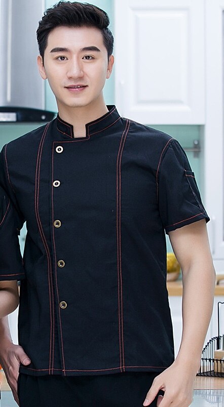 Chef jacket bakery uniforms cook clothes food service restaurant chef uniform catering clothing cook coat clothing DD1533: 2 / L