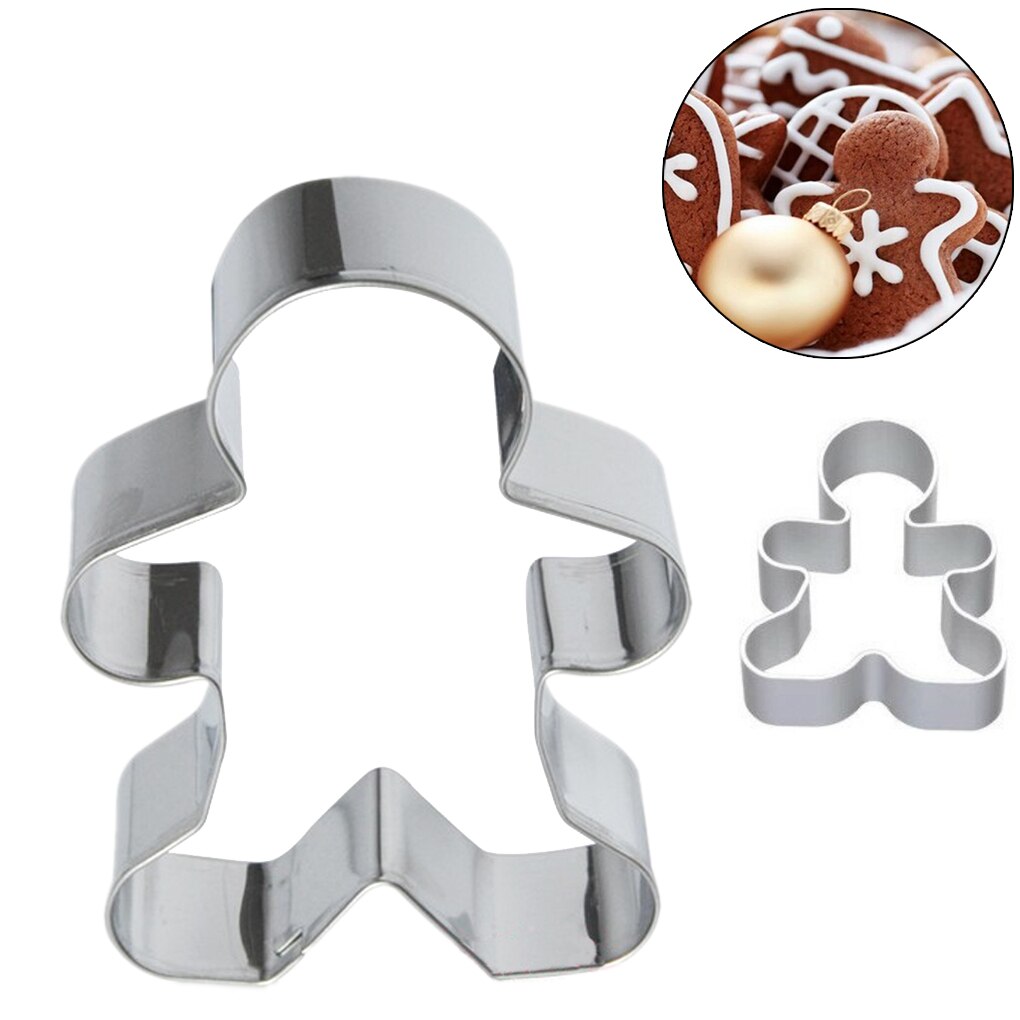 1 Pcs Kerst Cookie Cutter Gereedschap Aluminium Gingerbread Mannen Vormige Biscuit Mold Keuken Cake Decorating Gereedschap