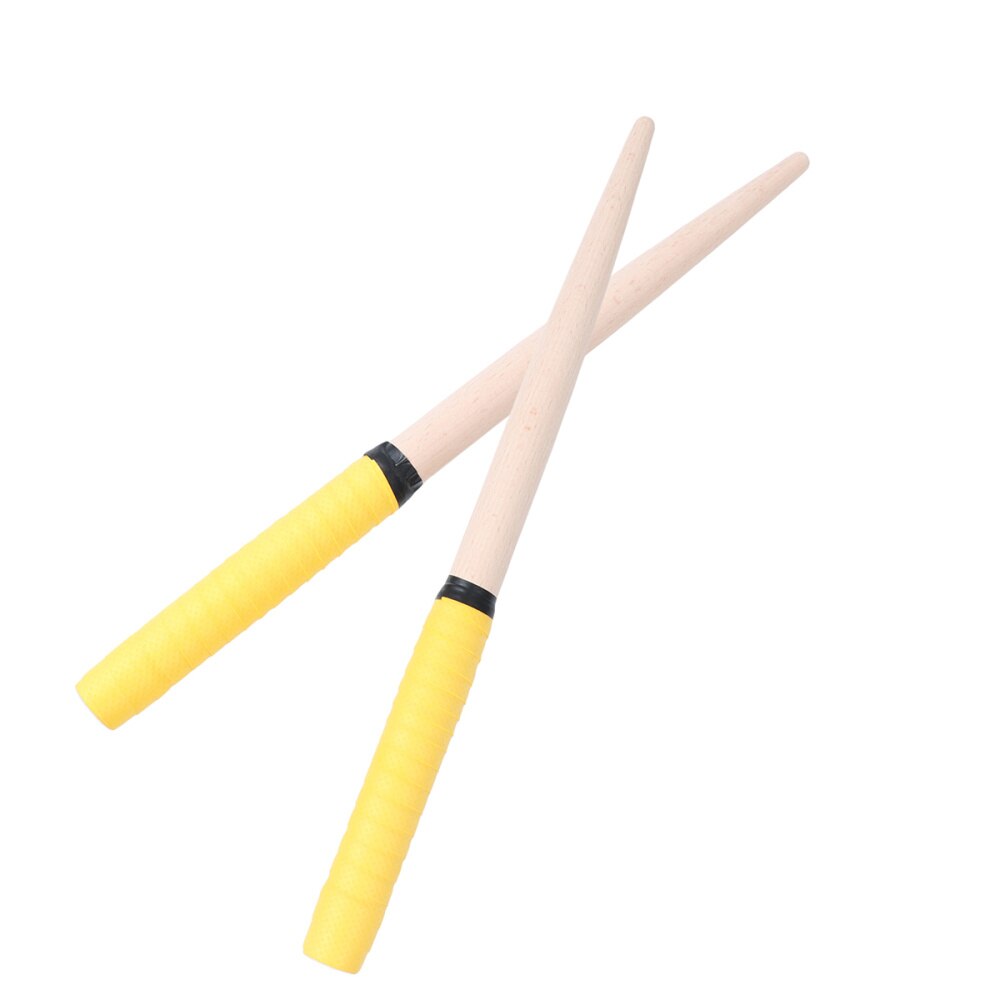 1 Pair 35x2cm Taiko Drum Drumsticks Portable Wooden Drum Sticks Lightweight Percussion Sticks for Drum (Yellow)