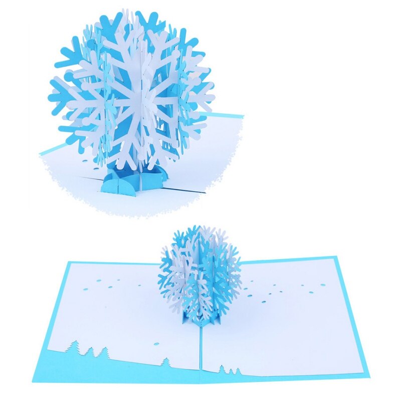 Snowflake 3D pop-up Christmas card cards invitation envelope