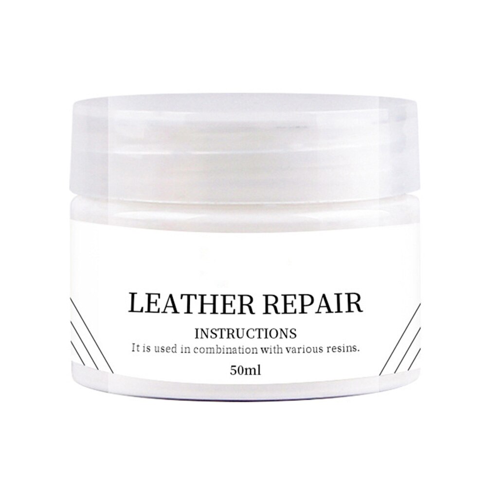 Leather Recolor Cream Repair Gel Scratch Remover for Leather Furniture Sofa Bag Shoes Care Cleaning 50ml TP: White