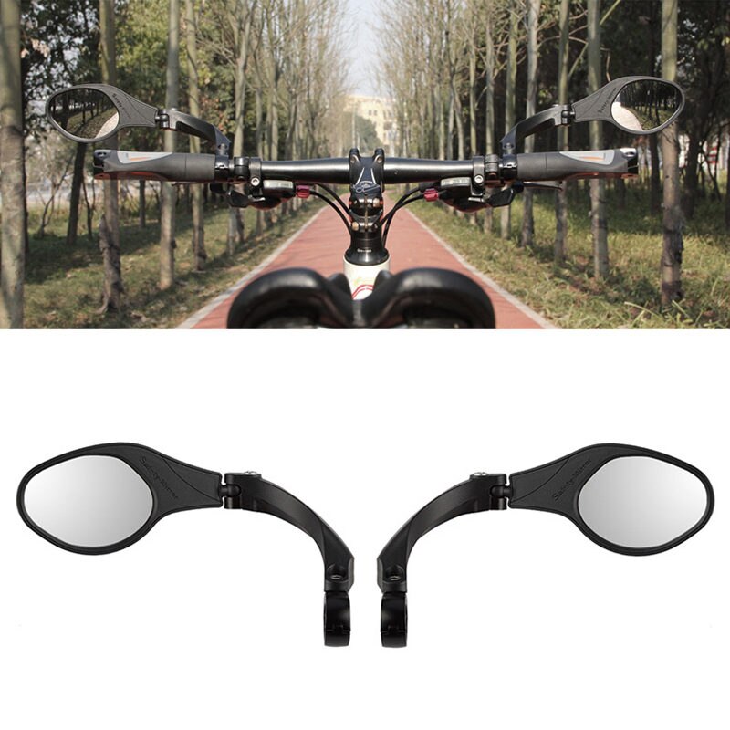 Hafny Fiets Rvs Lens Spiegel Mtb Stuur Side Veiligheid Achteruitkijkspiegel Racefiets Fietsen Flexibele Achteruitkijkspiegel Spiegels: MR-081 1 Pair