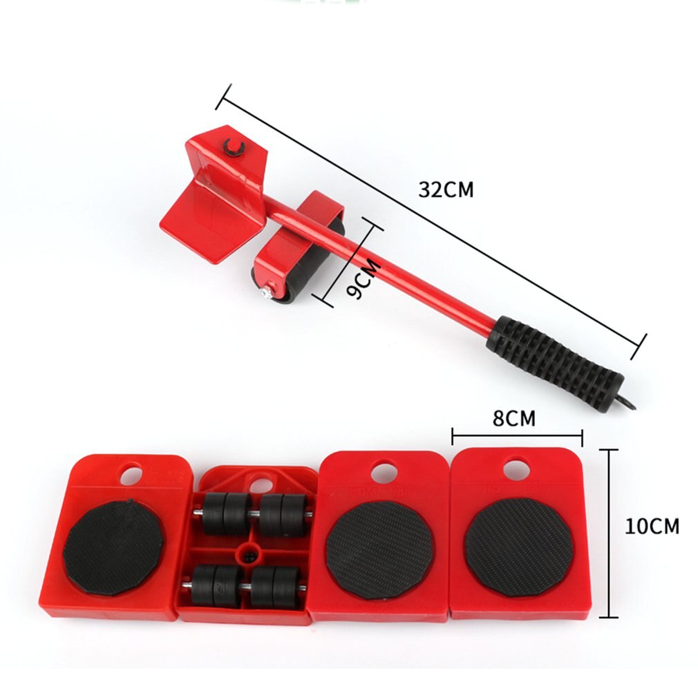 Home Trolley Lift And Move Slides Kit Easily System For Furniture 5 Packs Tool Set Furniture Lifter Transport set Heavy mover