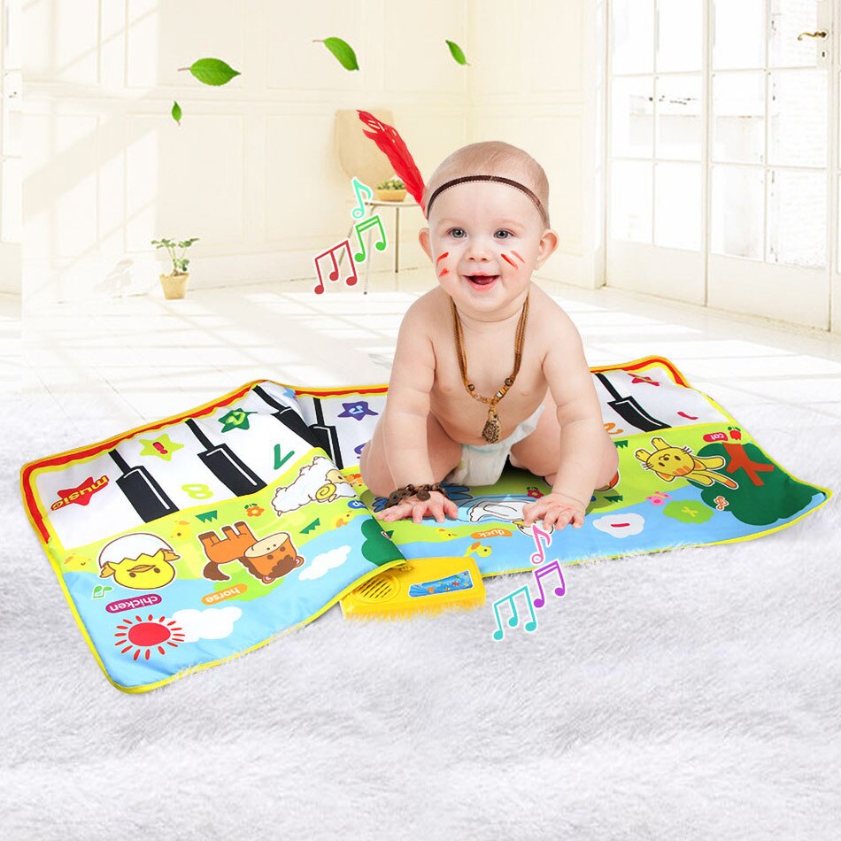 Alfombra de juego de Piano para bebé, Juguete Musical educativo grande para niños, superficie de actividades, desarrollo de suelo, alfombras para gatear para recién nacidos