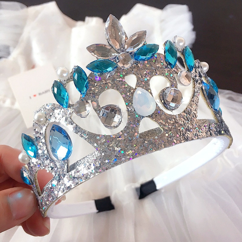 Blue Rhinestone Sneeuwvlok Prinses Hoofdband Voor Haarspelden Shiny Rhinestone Haarband Voor Mooie Hoofd Hoepel Voor Haar Accessoires