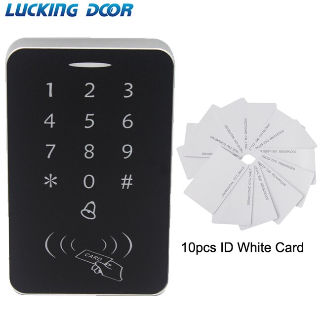 LUCKING DOOR RFID Access Control System Security Proximity Entry Door Lock RFID/EM Keypad Card Access Control Door Opener: AC and 10 ID cards