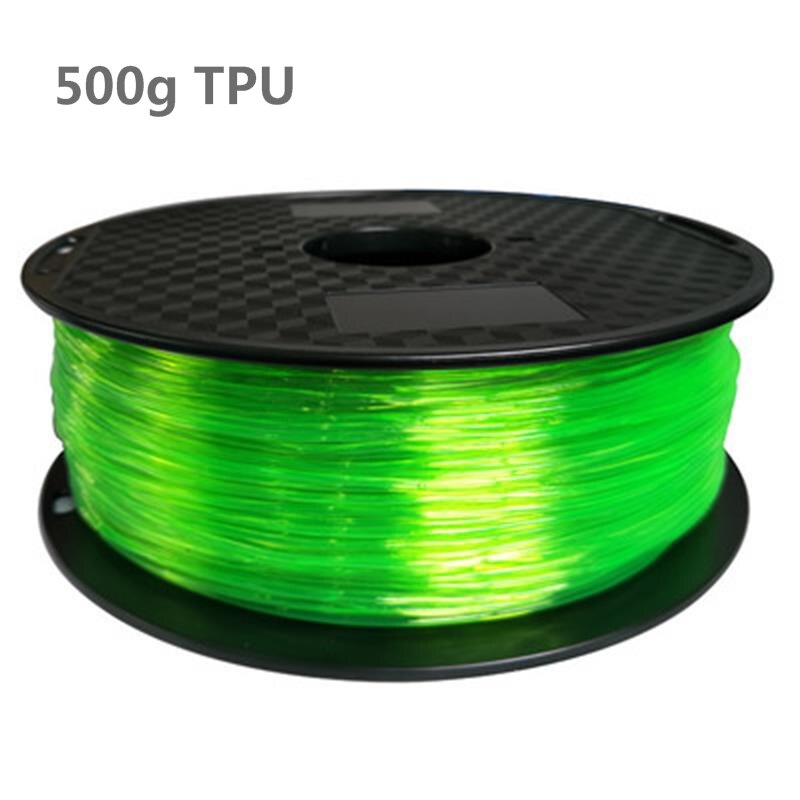 0.5KG TPU 3D Printer filament 1.75mm 500g Flex Soft Elastomer Rubber Material for 3D Printer Consumables: Tran-Green