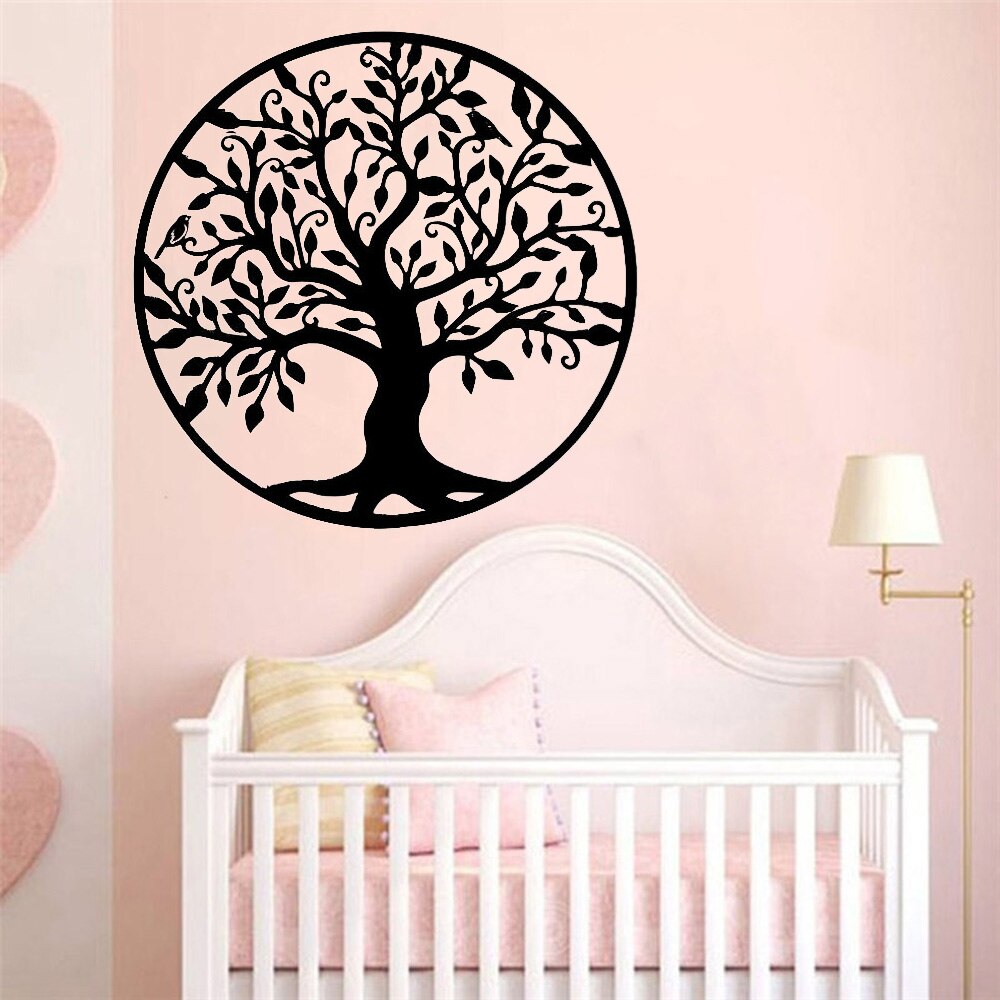 Decoración de pared de árbol de la vida, calcomanías de pared de silueta de árbol, decoración del hogar, sala de estar, dormitorio, vinilo extraíble