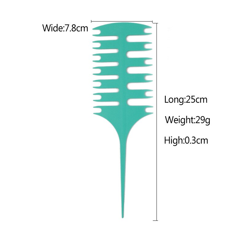 Hair Brush Comb Plastic fish bone comb Two sided multifunction highlight weaving comb hair tools Perm Comb hair: Green