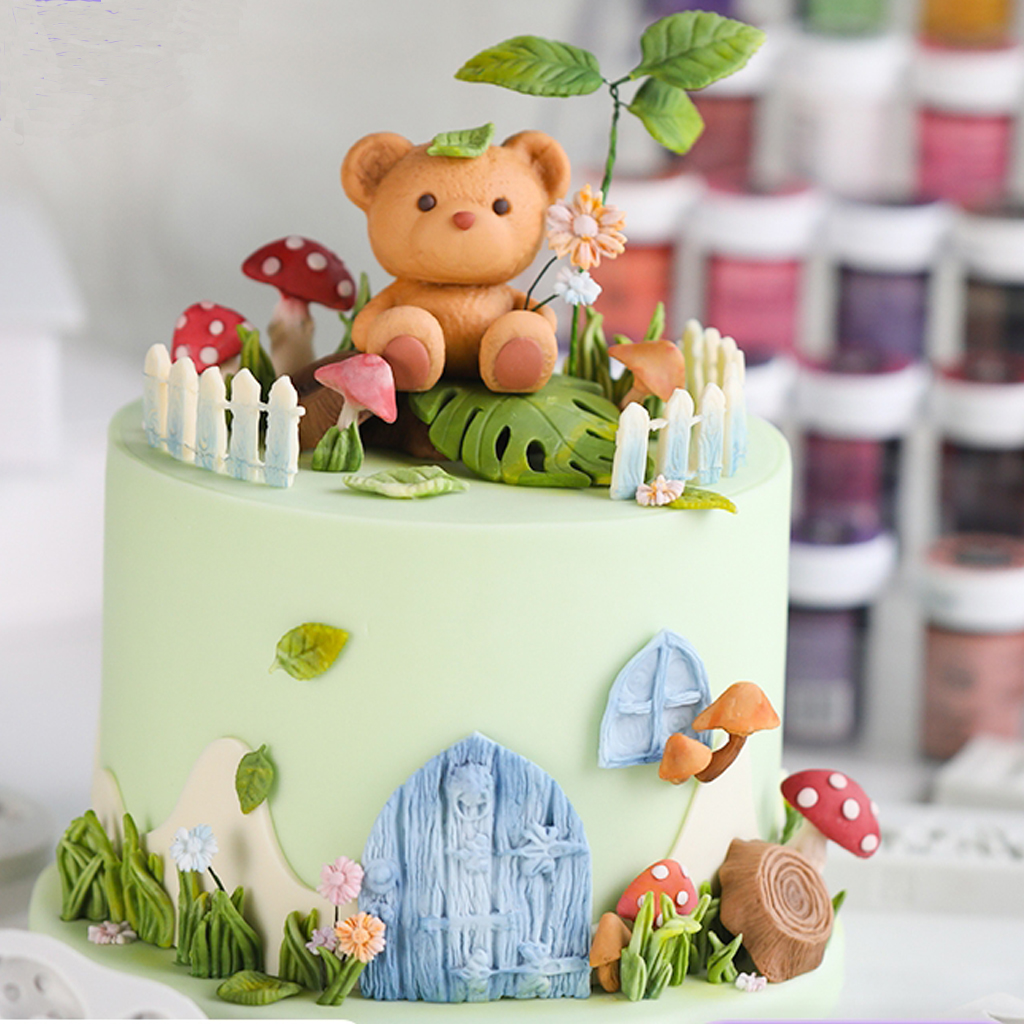 Tipi di fiaba Porta di lumaca Fungo Erba Fiore Zucchero Caramelle Torta Bordo Stampo in silicone Stampo per cioccolato Decorazione M302
