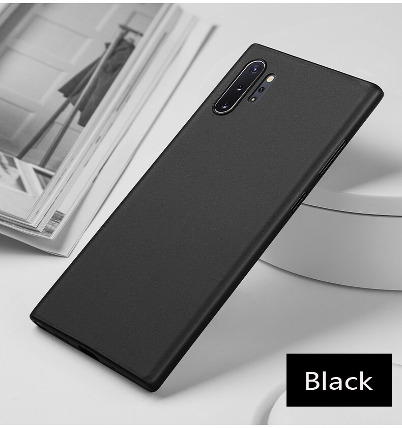 Capa de silicone ultrafino para samsung, para modelos note 10 plus, note 10 plus, capa com estojo: Note 10 Plus / Black