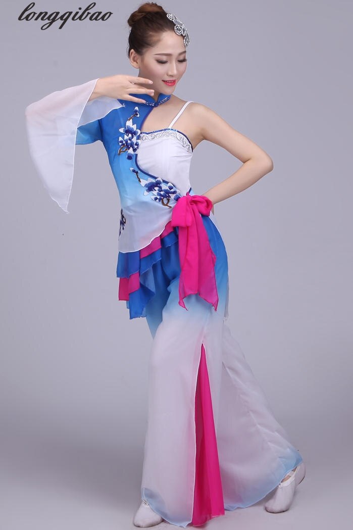 Robe de tambour chinoise pour femmes, Costume de danse classique, dégradé de couleur, vêtements de Performance sur scène TB7571