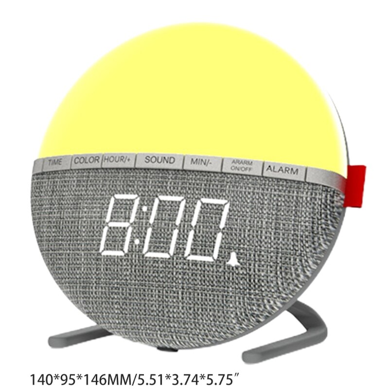 Wecklicht, nachtlicht-wecker, schlafmusik-wecker, farbwechselnder nachtlicht-wecker, digitaler stoffwecker  t21a