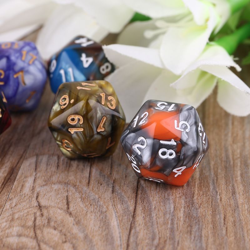 7 stücke D20 Polyhedral Muti-seitige Würfel Zahlen Dials Tisch Bord Rolle Spielen Spiel