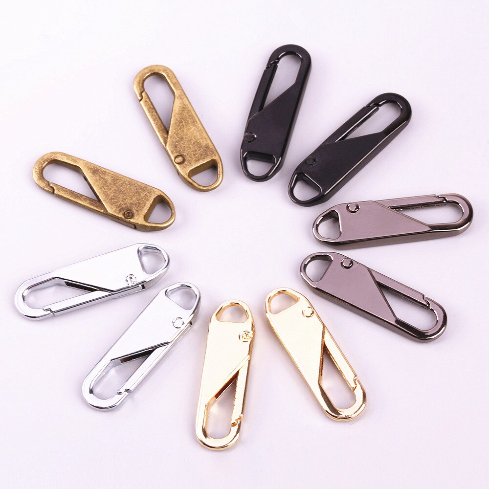 50pcs Metal Zipper Puller Replacement Zipper For Zipper Slider Apparel Bag Suitcase Instant Zipper Fixer