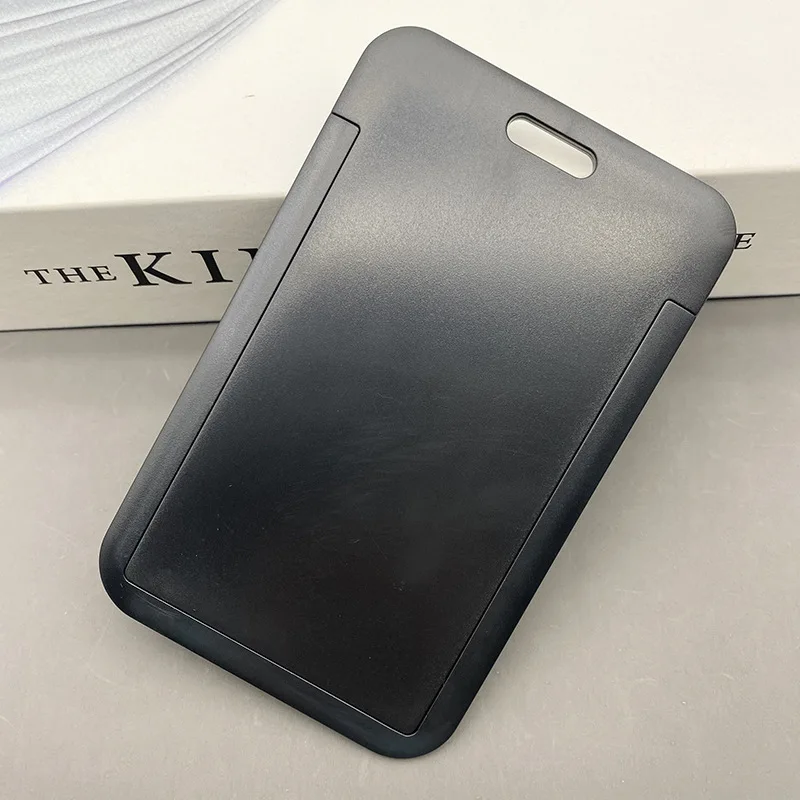 Gorący bubel kobiety mężczyźni etui na dowód osobisty portfel moda Student Bus ID Business Slide Card osłona z uchwytem etui na torebkę: Black