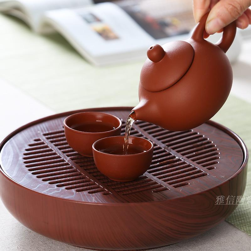 Draagbare dragen pakket Zisha Theepot Cups Plastic Thee Lade pakket China Kung Fu Thee Set Eenvoudige mini outdoor reizen Thee set