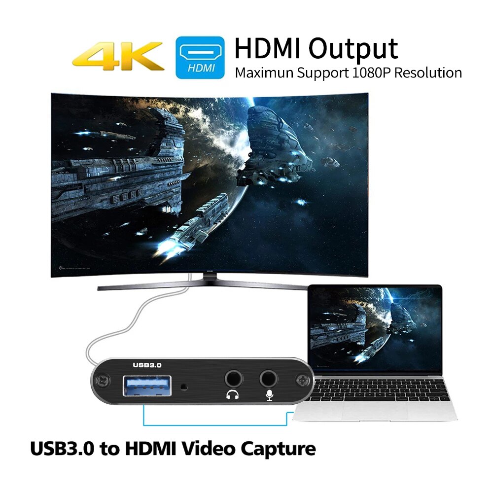 HDMI-compatible Video Capture Card 4K Sn Record USB3.0 1080P 60FPS Game Capture Device For OBS Capturing Game Card Live