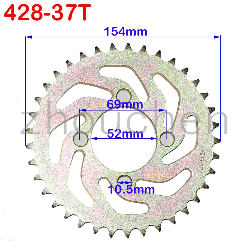 420/428 Chains 31T/37T/41T/48T 52mm rear Chain sprocket for Chinese ATV Quad Pit Dirt Bike Motorcycle Motor Moped: 428-37T  A