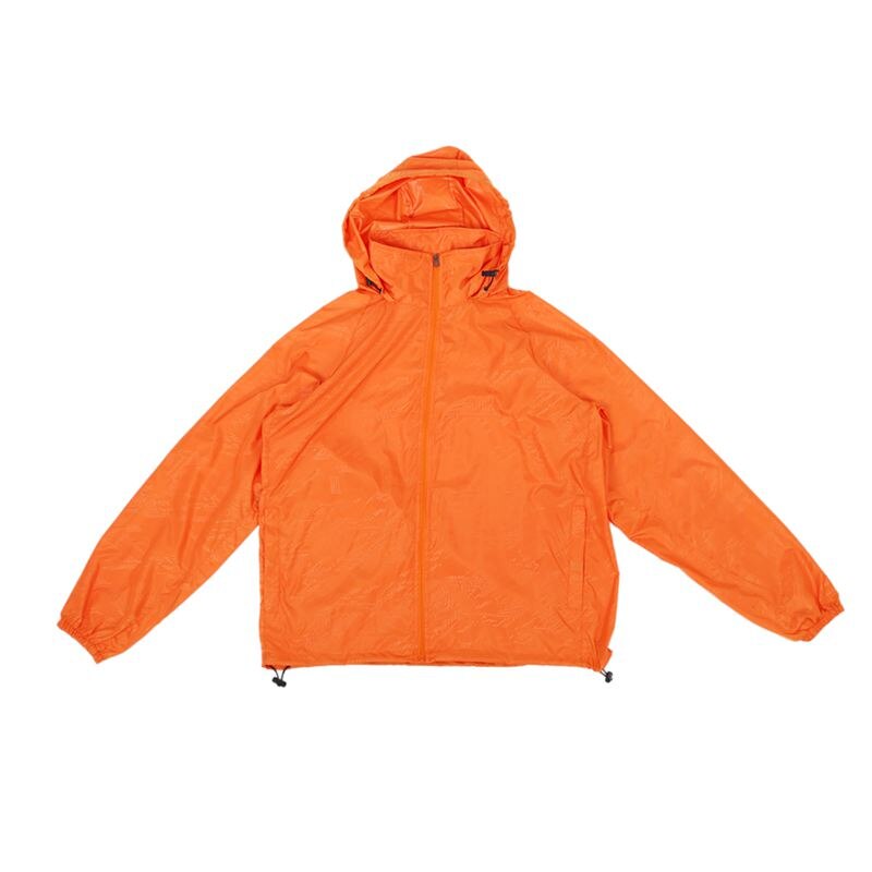 Outdoor Unisex Radfahren Laufen Wasserdicht Winddicht Jacke Regen Mantel-Orange,L