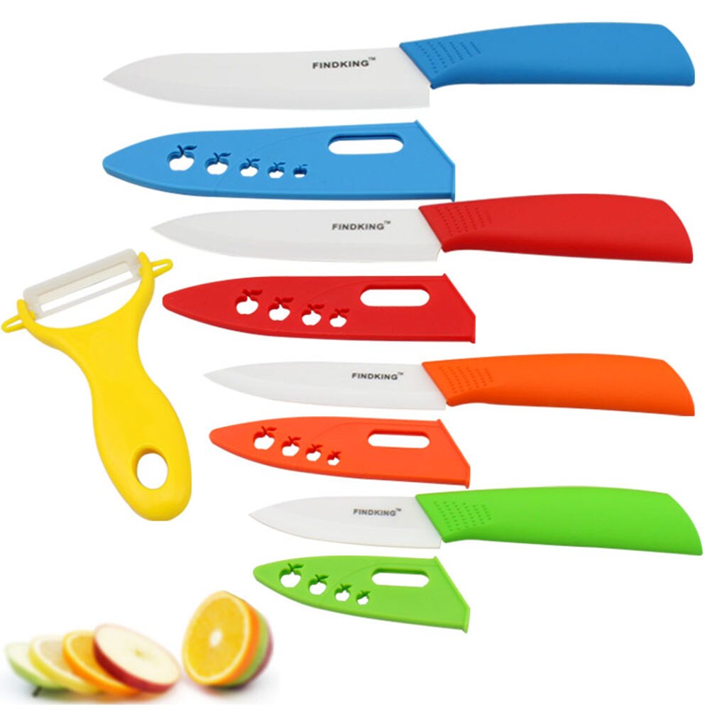 Køkken keramiske knive til frugter zirconia 6 farver kniv sæt keramisk kniv sæt 3 4 5 6 tommer med skræller dæksler: Blande